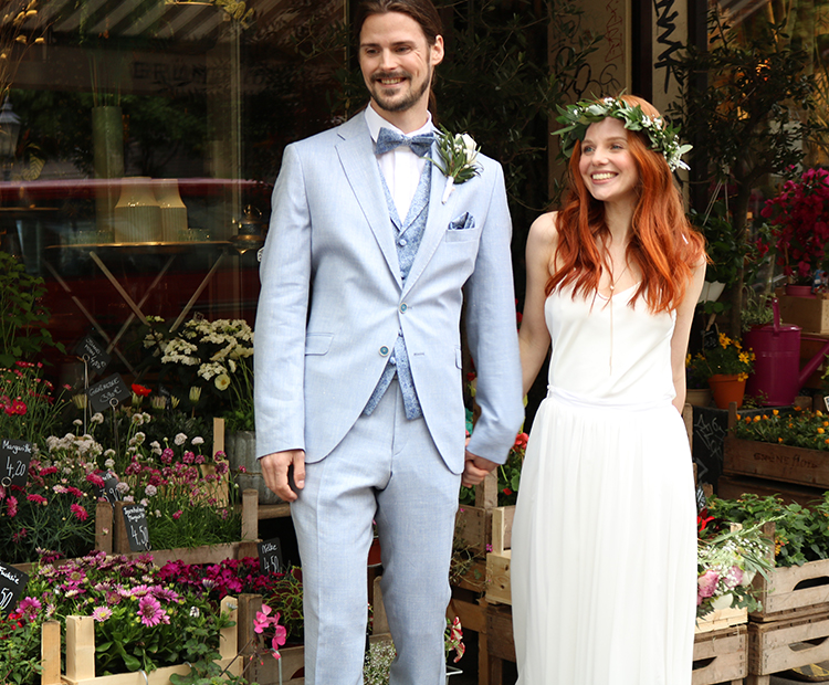 Hochzeitsanzug GreenWedding in der Farbe Hellblau/Eisblau – Vintage Anzug